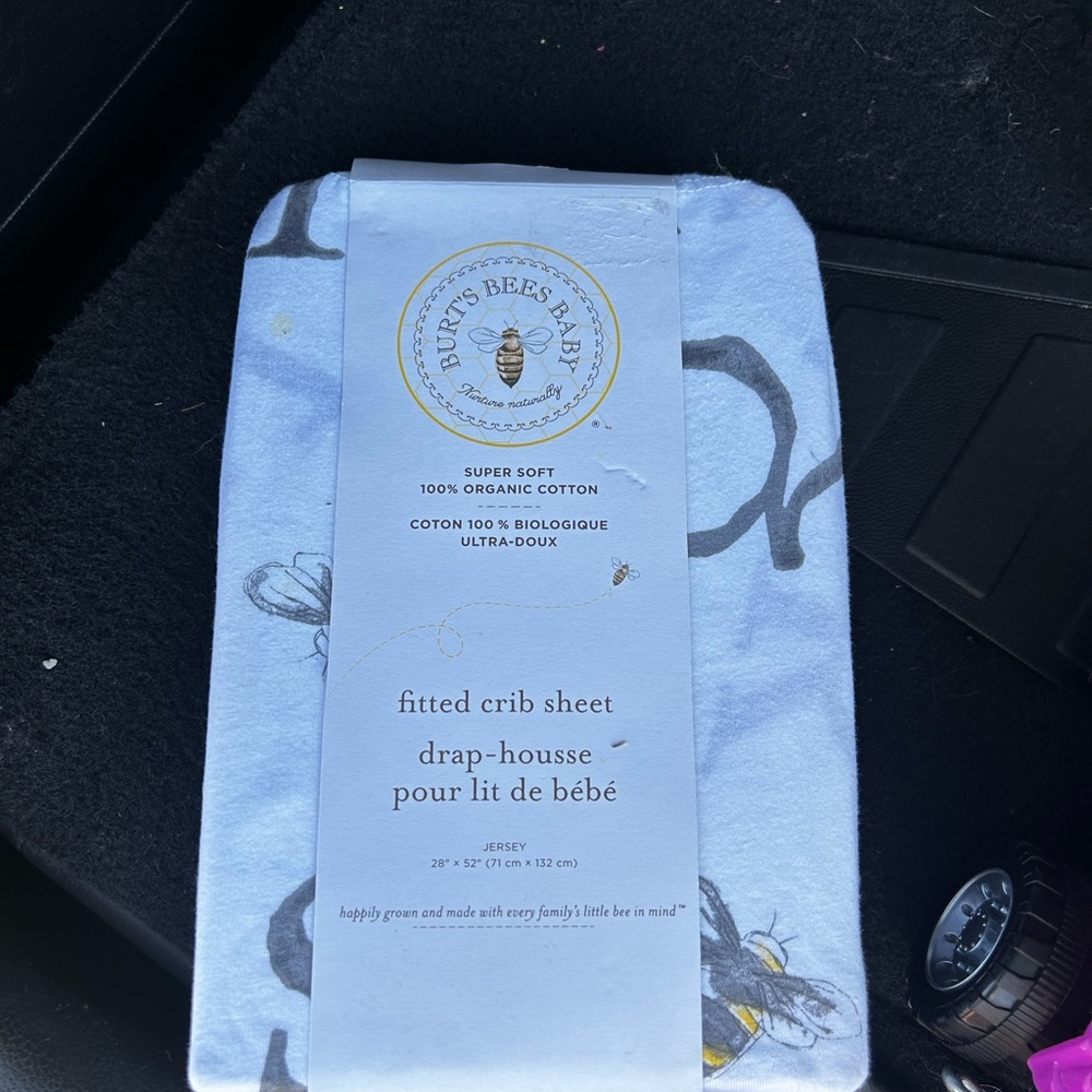 Burt's Bees Baby Light Blue Crib Sheet